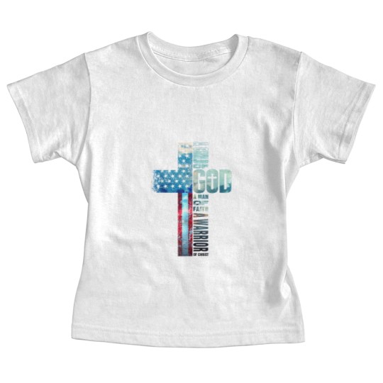 Discover Faith Cross American Flag Baby Tees Christ Jesus Religious Baby Tees