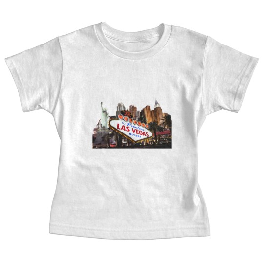 Discover Las Vegas Famous Sign Strip Building Skyline Souvenir Gift Baby Tees