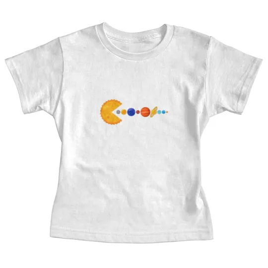 Discover Pacman Eating Planets - Pacman - Baby Tees