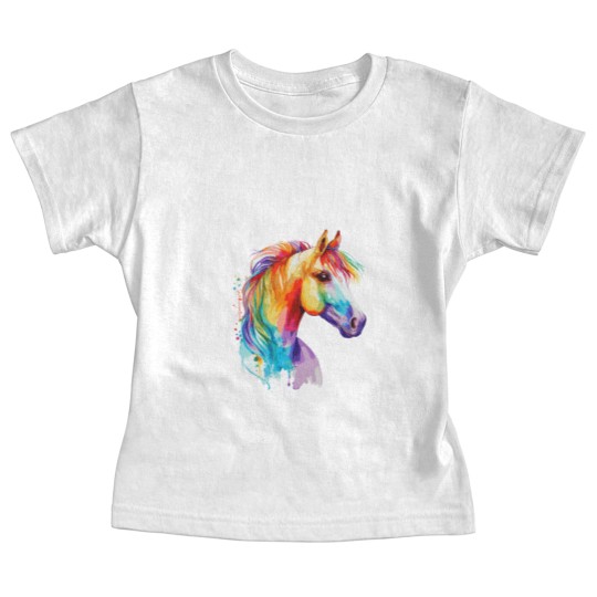 Discover Watercolor Horse Pony Colorful Pet Ponys Lover Baby Tees