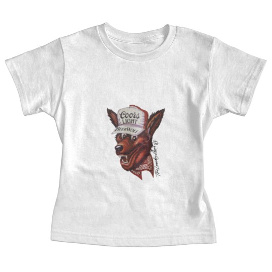 Discover Beer Wolf Oversized Baby Tees - White