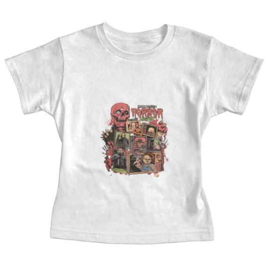 Discover Retro Horror Night  Baby Tees, Halloween Baby Tees, Vintage 90s Halloween Movies