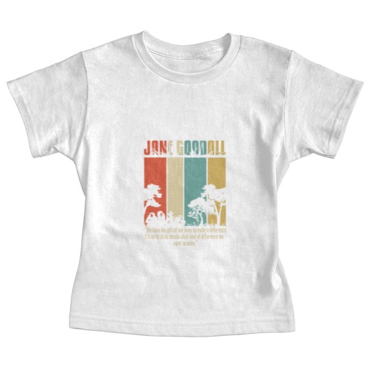 Discover Cotton Navy Jane Goodall Difference Crew Neck Tops Fashion Tees Baby Tees