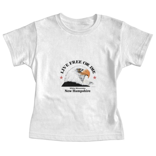 Discover 80s Live Free Or Die New Hampshire White Mountains Eagle 1985 Baby Tees
