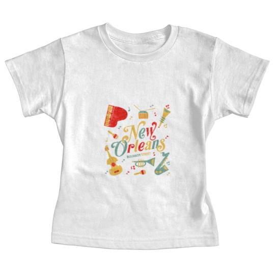 Discover New Orleans Louisiana Music Lovers Baby Tees Bourbon Street Baby Tees
