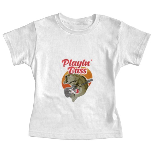 Discover funny playin' bass guitar player gift bass fish fishing Baby Tees