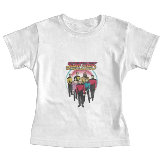 Discover Stars Trek The Next Generation Vintage Distressed Bridge Crew Baby Tees