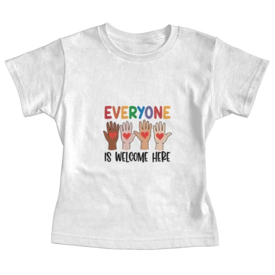Discover Everyone Is Welcome Here Baby Tees, Teacher Baby Tees, Idaho Teacher