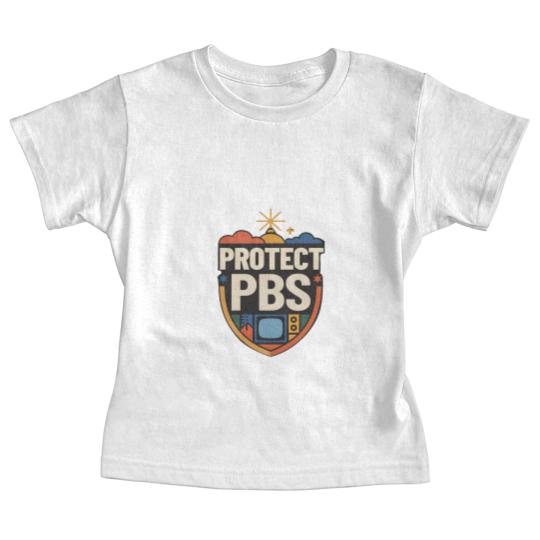 Discover Protect PBS Baby Tees, PBS Unisex Baby Tees, Political Protest Baby Tees, Save Public Broadcasting, Anti Trump Baby Tees
