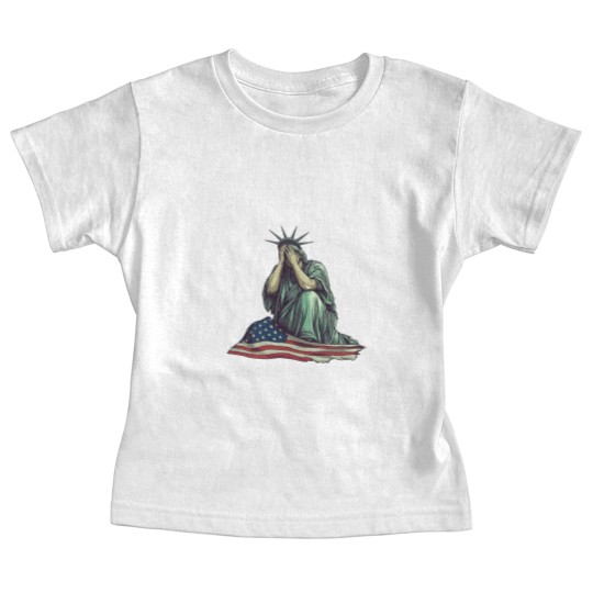 Discover Crying Statue of Liberty Baby Tees, Political Protest Baby Tees Patriotic American Flag Baby Tees