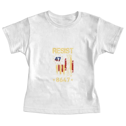 Discover Anti Trump 8647 86 47 US Flag We The People Impeach 47 Unisex Baby Tees