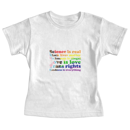 Discover Progress Pride Flag Science is real Black lives matter Love is love Baby Tees