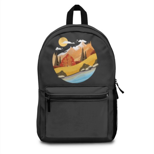 Discover Mountain Vibes Unisex V Neck Backpacks