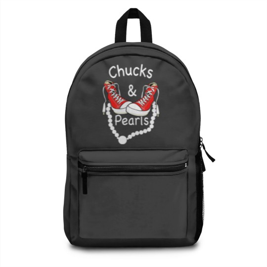 Discover Chucks And Pearls Black Funny Backpacks