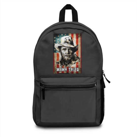 Discover Vintage Merle Haggard Mama Tried Black Backpacks