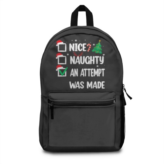Discover Nice Naughty An Attempt Was Made Christmas List Backpacks