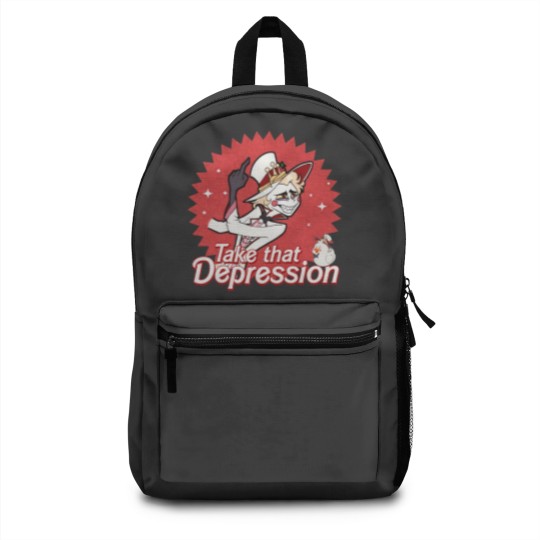 Discover Take That Depression Backpacks, Lucifer Morningstar Backpacks, Hazbin Hotel Backpacks