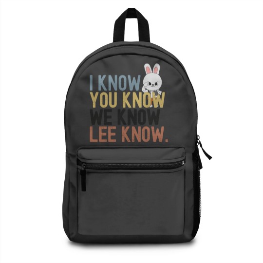 Discover Lee Know Stray Kids Funny Backpack