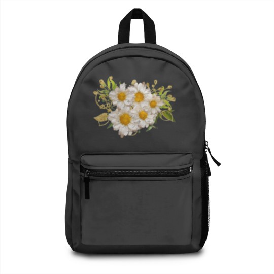 Discover White Daisy Pattern Watercolor Floral Gerber Flower Bouquet Blue PaintActive  - 1 Backpacks