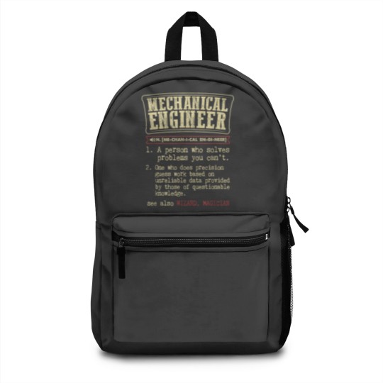 Discover Mechanical Engineer Funny Dictionary Definition Backpacks