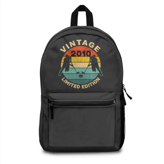 Discover Ice Hockey Vintage 2010 Bday 12Th Birthday Hockey Backpacks
