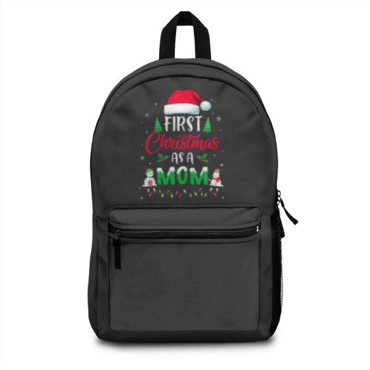 Discover First Christmas As A Mom Funny Christmas New Mommy Backpacks