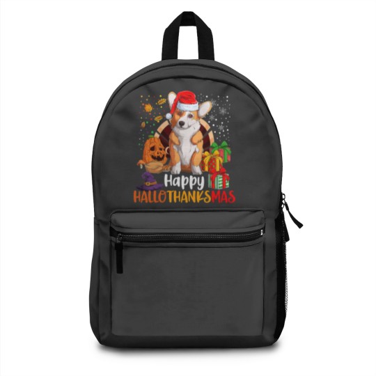 Discover Corgi Dog Happy Hallothanksmas Welsh Corgi Lover H Backpacks