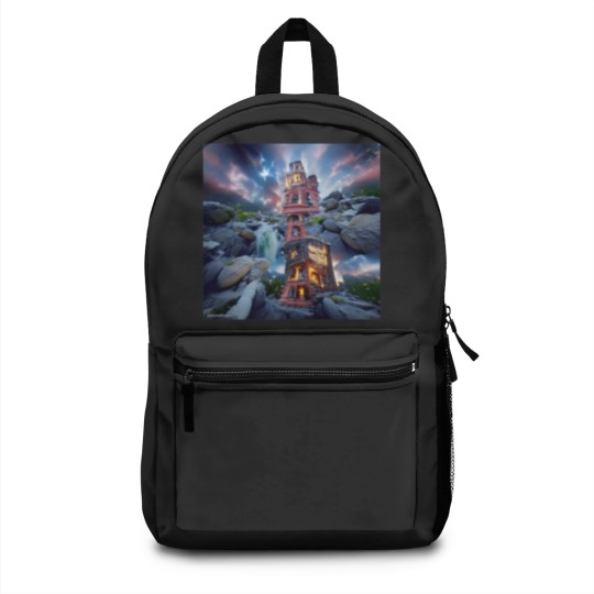 Discover TOWER BETWEEN WORLDS ORIGINAL DIGITAL AI GENERATED Backpacks