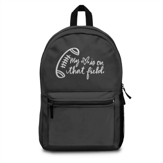Discover My Heart Is On That Field Football Mom Game Day Fo Backpacks