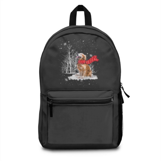 Discover Golden Retriever Is Watching The Snow Falls Christ Backpacks