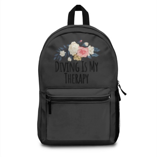 Discover Floral Flowers, Diving Is My Therapy Funny Floral Backpacks