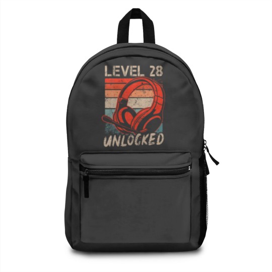 Discover Level 28 Unlocked Video Gamer Lovers 28Th Birthday Backpacks