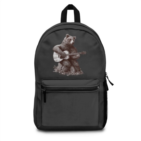 Discover Guitar Player GUITARIST Bear Funny Backpacks