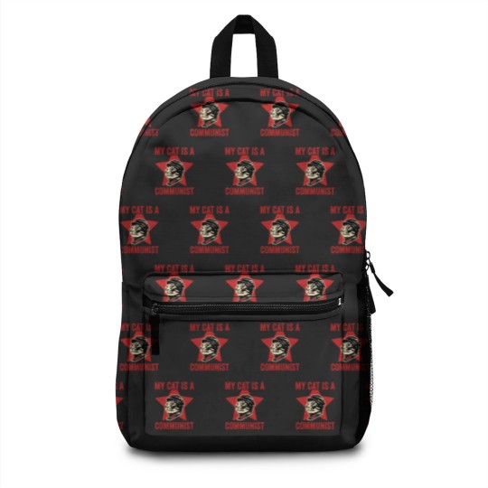 Discover My Cat Is A Communist Vintage Funny Cat Lover Sayi Backpacks