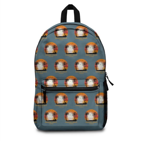 Discover Navarre Beach Florida Vintage Sunset Retro Summer Backpacks