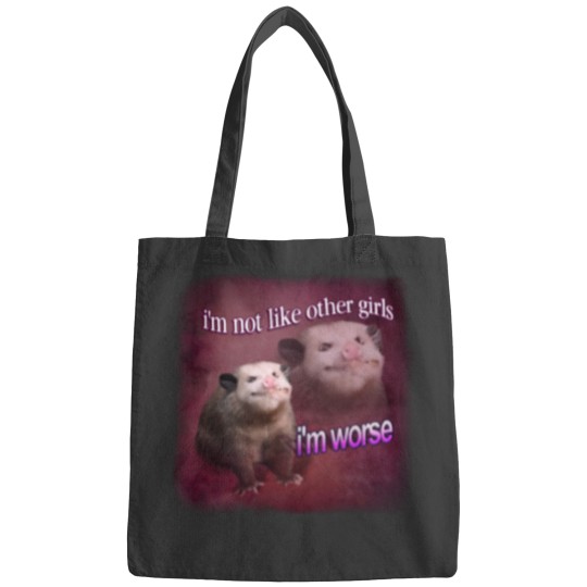 Discover I_m not like other girls, I_m worse\ word art Bags