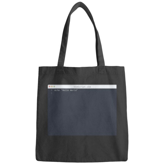 Discover VimScript language Hello World program sample in editor window Classic T Shirt Bags