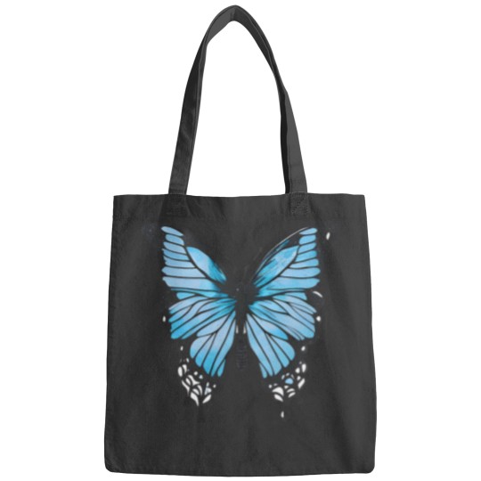 Discover Blue Butterfly Art Garden Beautiful Butterflies T-Shirt Bags