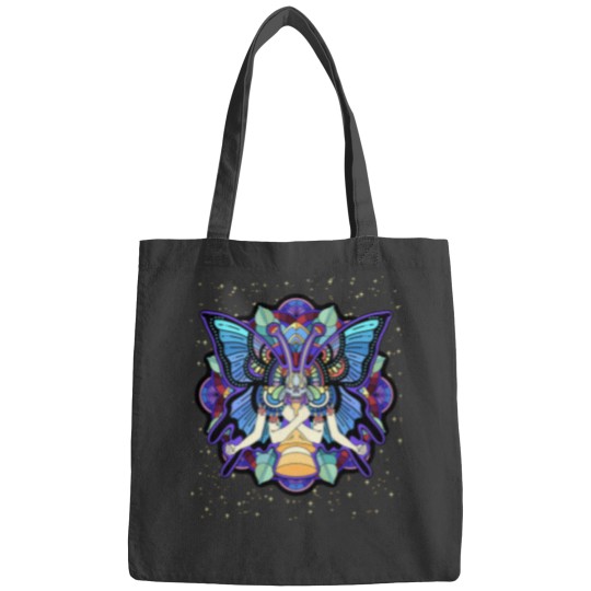 Discover Psychedeliutterfly Abstract Art Colorful Hippie Trippy Bags