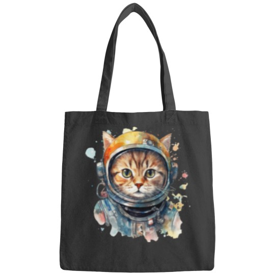 Discover Watercolor Astronaut Cat Bags