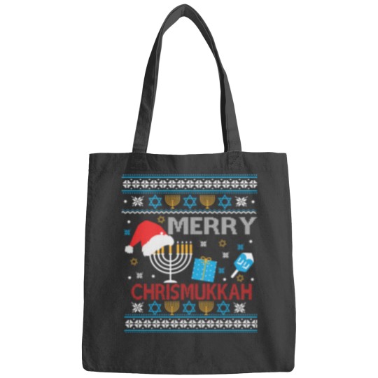 Discover Hanukkah Jewish Merry Christmas Chrismukkah Ugly Sweater Bags