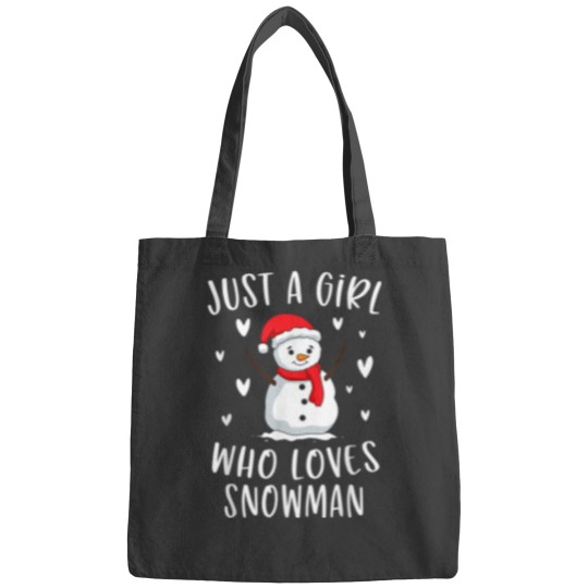 Discover Just A Girl Who Loves Snowman Xmas Cute Christmas Bags