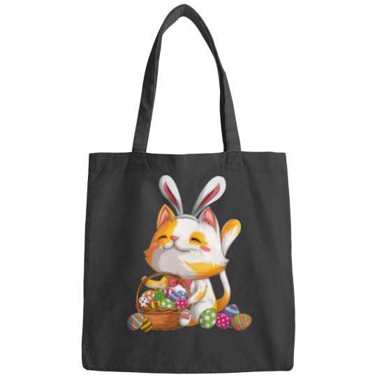 Discover Kawaii Cat Bunny Happy Easter Day Egg Costume Girls Kitten Bags