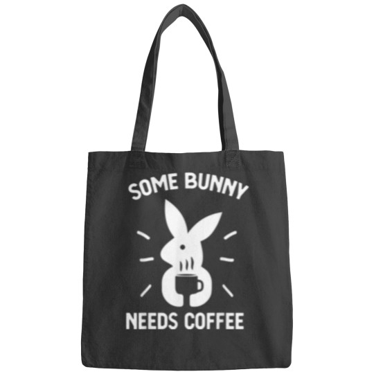 Discover Some Bunny Needs Coffee Funny Rabbit For Easter Day Bags