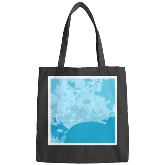 Discover Bournemouth Map Blue _amp_amp_ White Bags
