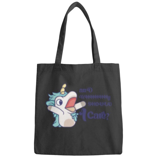 Discover Why Should I Care Unicorse Blue Dog Shirt Bags