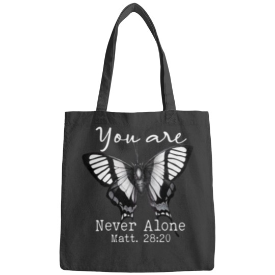 Discover You Are NeverAlone Butterfly Jesus Christian Matthew 2820 Bags