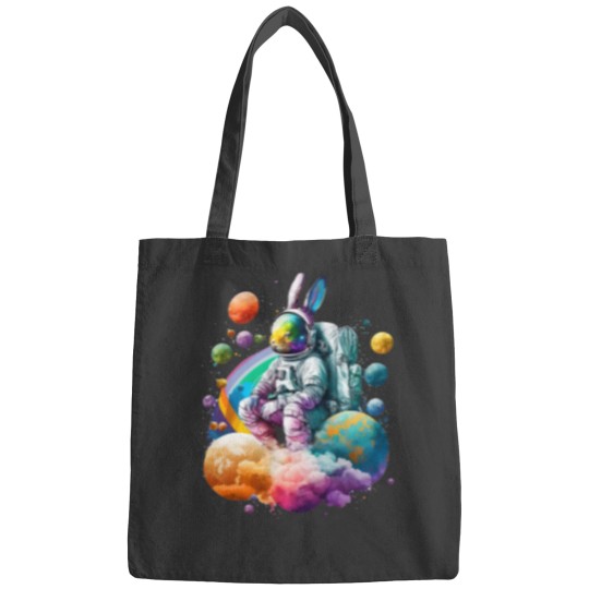 Discover Cute Astronaut Easter Bunny Rabbit in Space 1 Bags