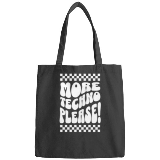 Discover TECHNO  - More Techno Please (white) Bags