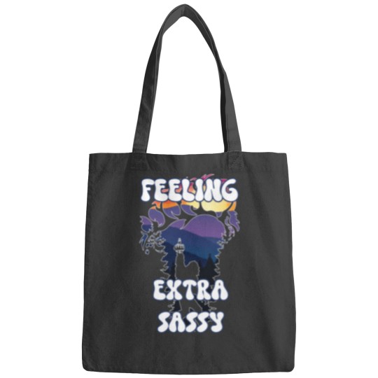 Discover Feeling Extra Sassy Funny Sasquatch Giving the MiddleFinger Bags